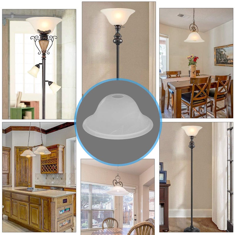 Giluta Small Floor Lamp Glass Shade Replacement Globe -Fitting Opening 1.625" Modern Frosted Style Light Fixture Shade, Height: 4.13 inches, Width: 9.45 inches. Lipless - Image 2